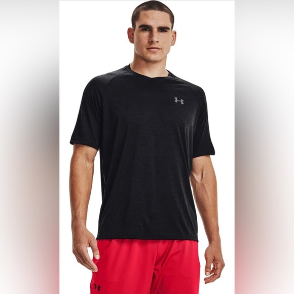 UNDER ARMOUR - The Tech Tee, Men’s 4XLT, Black, V-Neck - Picture 1 of 7